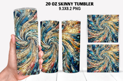 Skinny Tumbler 20oz Wrap Design, Stained Tumble PNG Design Product Image 1