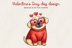 Valentine’s Day Cute Dog Clipart | Love Puppy PNG Product Image 1