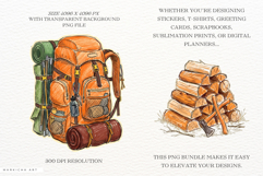 Whimsical Summer Camping PNG Clipart Product Image 2