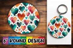 Blissful Keychain Circle PNG Style, Heart Product Image 1