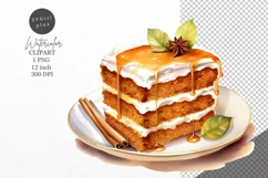 Thanksgiving clipart, Pumpkin cake clipart, Autumn clipart, Product Image 1