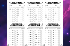 Editable Subtraction and addition Math worksheets templates Product Image 2