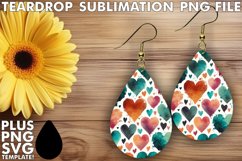 Bright TEARDROP Earrings Art PNG, Heart Product Image 1