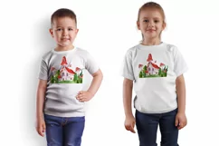 Watercolor Mushroom Houses Sublimation Printing Product Image 2