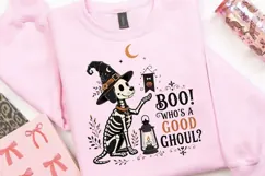 Boo Whos A Good Ghoul PNG Sublimation Design - Cute Skeleton Product Image 5