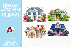 4 Cozy Watercolor House Clipart Product Image 1