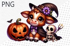 Halloween Cow Sublimation - Clipart PNG Design Product Image 1