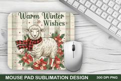 Warm Winter Wishes Mouse Pad Sublimation - Christmas Design Product Image 1