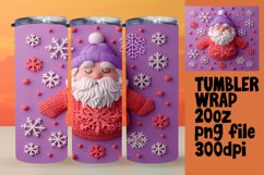 3D Santa Claus Christmas Tumbler Wrap Sublimation for 20oz Product Image 1