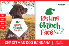 Christmas Dog Bandana Quotes SVG | Resting Grinch Face Product Image 1