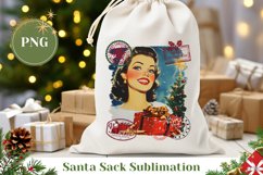 Vintage Christmas Santa Sack Template, Christmas Gift Bag Product Image 1