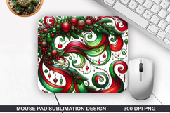 Flowers Mouse Pad Sublimation, Christmas Mouse Pad PNG Product Image 1
