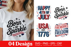 Happy 4th July USA Quotes SVG PNG Product Image 1