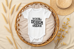 Baby Bodysuit White Mockups, Bodysuit Mockup Product Image 1