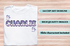 Unicorn Alphabet png clipart, unicorn letters doodle Product Image 6