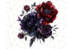 Gothic Floral PNG, Dark Aesthetic Flowers Clipart Print Product Image 4