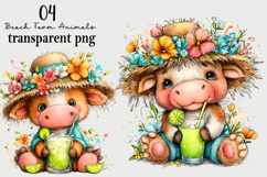 Beach Farm Animals PNG Clipart Watercolor PNG Product Image 1
