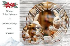 3D Christmas Rabbits Wind Spinner, Christmas Rabbits PNG Product Image 1