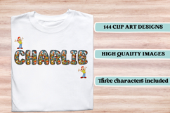 Kids Cartoon Alphabet clipart, kids cartoon letters doodle Product Image 6