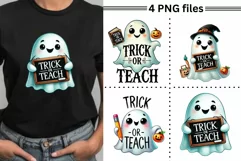 Trick or Teach PNG Digital Download, Cute Ghost Designs Product Image 7