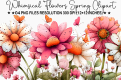 Whimsical Flowers Spring Clipart Product Image 1