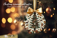Christmas tree, round ornament sublimation design, folk art Product Image 1