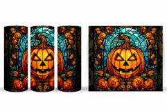 Pumpkin Tumbler Sublimation. Scary Pumpkin Tumbler Design Product Image 2
