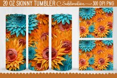 3d Sunflower Tumbler Wrap - Sunflower 3d Tumbler Sublimation Product Image 1