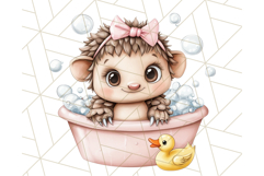 Safari Animal Babies in Bubble Baths, Cute Jungle Animal PNG Product Image 2