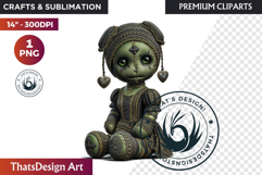 Voodoo doll Halloween Clipart, black Magic gothic witchcraft Product Image 1