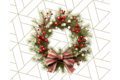 Christmas Wreath Clipart, Holiday Greenery PNG Illustrations Product Image 4