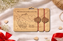 Valentine's Day Couple Bracelets Laser Cut | Glowforge | SVG Product Image 1