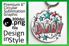 Dad's Watercolor Tribute Sublimation : Circle, Keychain, Coa Product Image 1