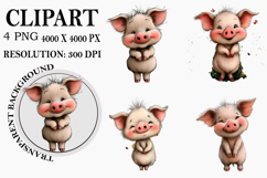 Whimsical Sunflower Animals Clipart Watercolor PNG Product Image 1