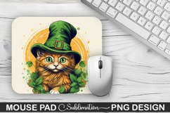 St. Patrick&#039;s Day Cat Sublimation Mouse Pad Design Product Image 1
