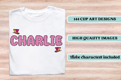 Alice in Wonderland Digital Papers, Alice doodle letters Product Image 7