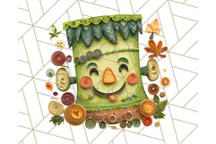 Kawaii Halloween Clipart Cute Kids and Candy Elements Png Product Image 4