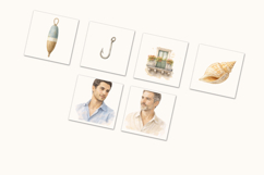 Amalfi Coast Watercolor Clipart, La Dolce Vita, Summer Product Image 7