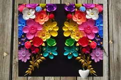 3 D Flowers | 14 Summer Skinny tumbler Sublimation designs Product Image 12