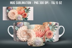 Flowers 3D Mug Sublimation PNG Mug Wrap Product Image 4