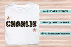 Black and Gold Alphabet png clipart, gold letters doodle Product Image 6