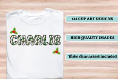 Christmas Alphabet png clipart, christmas letters doodle Product Image 6