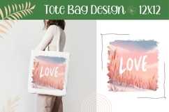 Cartoon Love Illustration PNG, Love Tote Bag Template Product Image 1