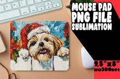 Christmas Mouse Pad Winter Peeking Dog Sublimation Design Product Image 1