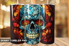 Stained Glass Halloween Skull | Skull 20 oz Skinny Tumbler Product Image 1