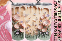 Radiant spirits 20oz tumbler wrap, 3D Flowers Product Image 1