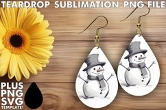 Winter Charm Snowman Earring Sublimation PNG Product Image 1