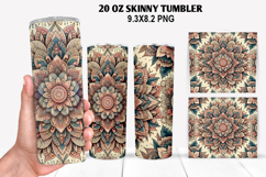 Flower Skinny Tumbler 20oz Wrap Design, Animal Tumbler Wrap Product Image 1