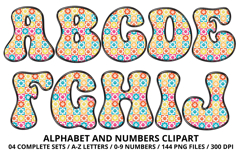 Retro Groovy Alphabert PNG 70s Numbers &amp; Letters 300 DPI Product Image 2