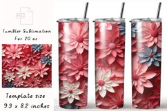 3D Blossom Flowers Tumbler Wraps, 20 oz Skinny Tumbler Product Image 1